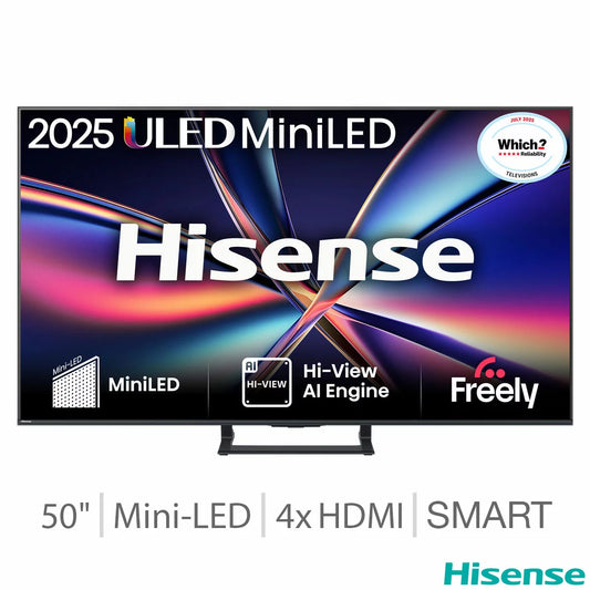 Hisense 50E8QTUK 50 Inch Mini LED HD Smart TV 5-Year Warranty