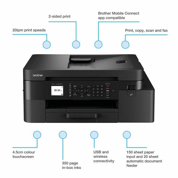 Brother All-in-One office inkjet colour printer, MFC-J4350DW
