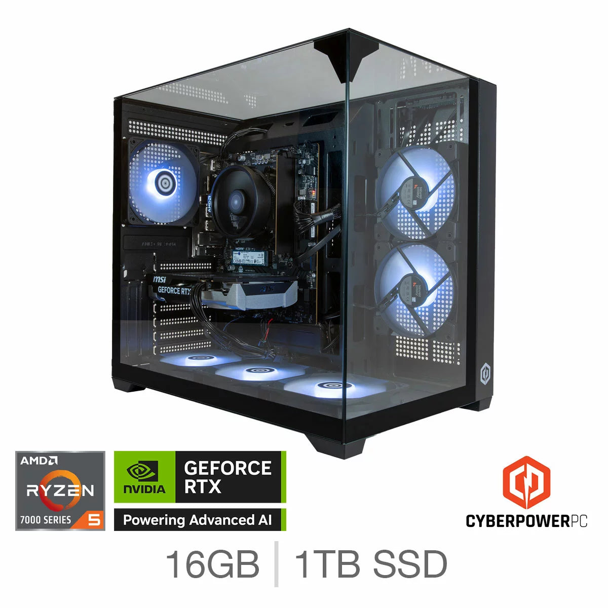 Cyberpower AMD Ryzen 5 16GB RAM 1TB SSD NVIDIA GeForce RTX 5060 Gaming PC
