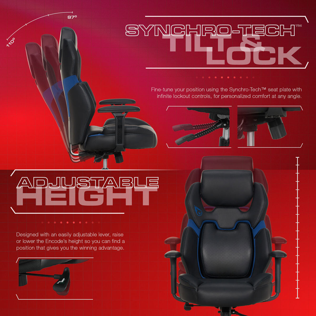 DPS?Encode Gaming Chair With Adjustable Headrest