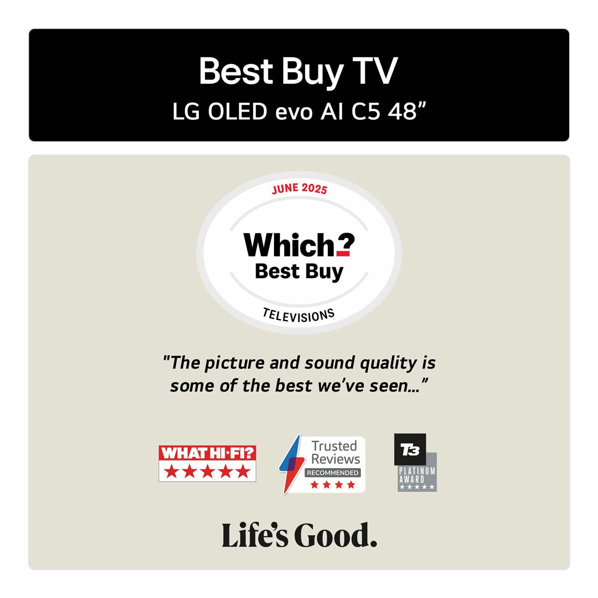 LG 48 Inch OLED 4K Ultra HD Smart TV, Dolby Vision, AI Sound Pro, OLED48C55LA