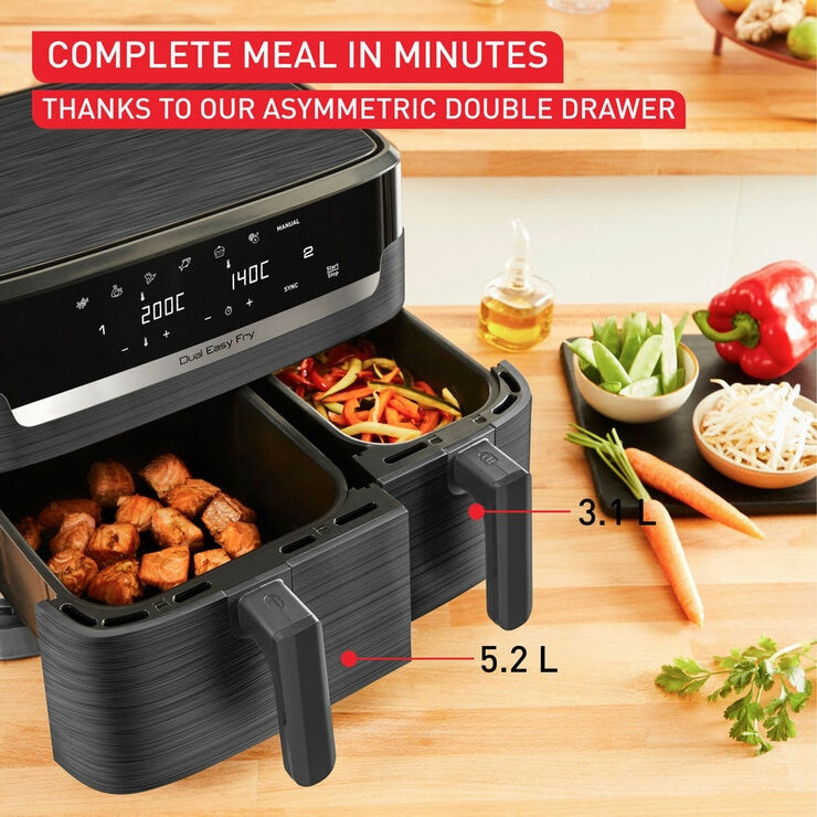 Tefal Easy Fry Essential Dual Air Fryer 8.3L, EY901HG
