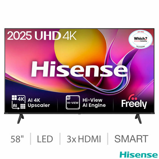 Hisense 58E6QTUK 58 Inch 4K Ultra HD Smart TV 5-Year Warranty