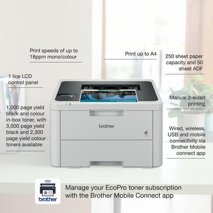 Brother LED colour Printer, HL-L3220CWE
