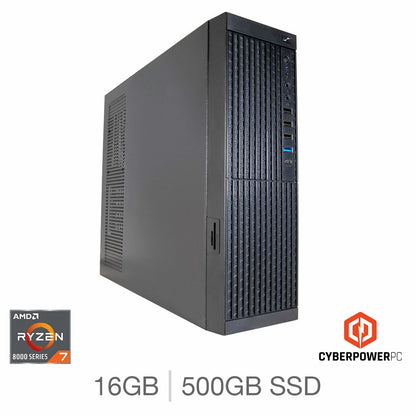 CyberPower Desktop PC, AMD Ryzen 7, 16GB RAM, 500GB SSD