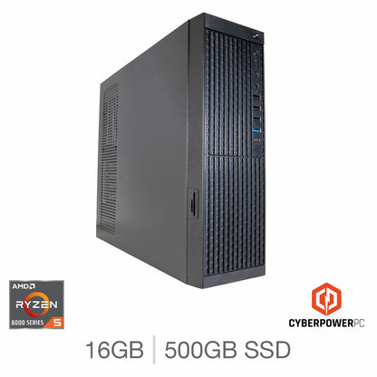 CyberPower Desktop PC, AMD Ryzen 5, 16GB RAM, 500GB SSD