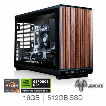 AWD-IT Compact 3 Gaming Desktop PC Black, AMD Ryzen 5, 16GB 1TB, NVIDIA RTX5060
