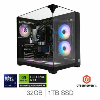 CyberPower Gaming Desktop PC, Intel Core Ultra 7, 32GB RAM, 1TB SSD, RTX 5070Ti