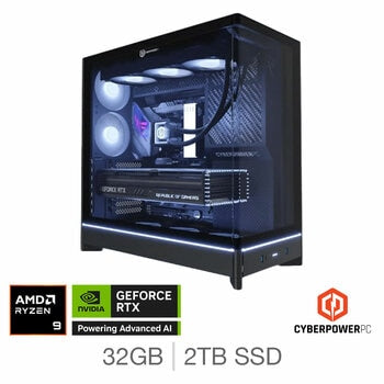 CyberPower Gaming Desktop PC, AMD Ryzen 9, 32GB RAM, 2TB SSD, NVIDIA RTX 5090