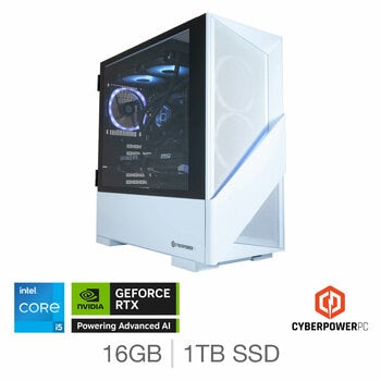 CyberPower Gaming Desktop PC, Intel Core i5, 16GB RAM, 1TB SSD, NVIDIA RTX 5060