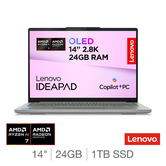Lenovo IdeaPad Pro 5 Laptop Copilot+ Ryzen AI 7 24GB/1TB 14 Inch OLED 83JL0012UK