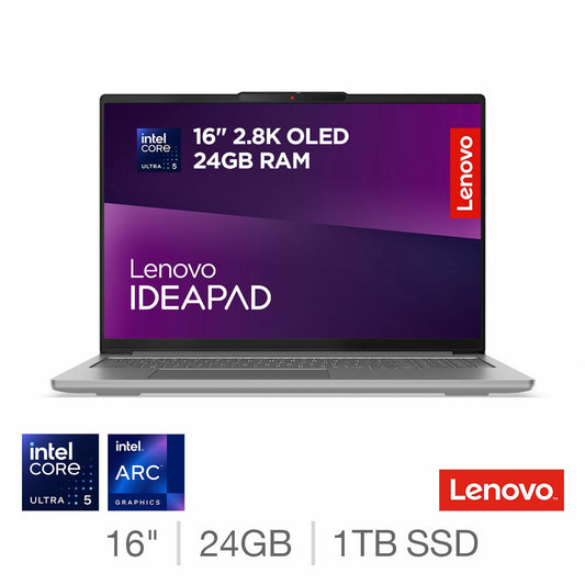 Lenovo IdeaPad Pro 5 Laptop, Ultra 5, 24GB/1TB, 16 Inch OLED Laptop, 83JM0039UK
