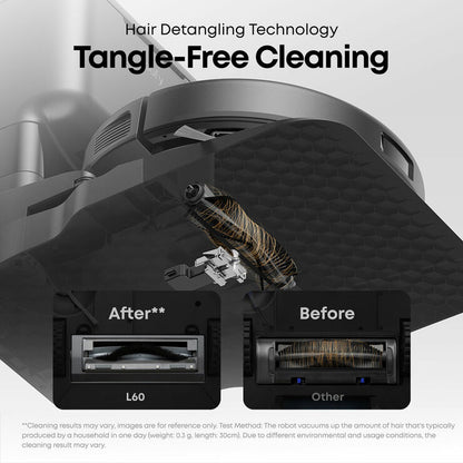 eufy L60 Hybrid Robot Vacuum with Self-Empty Station, Hair Detangling & Mop