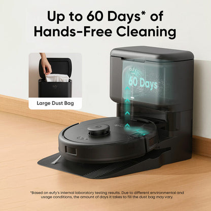 eufy L60 Hybrid Robot Vacuum with Self-Empty Station, Hair Detangling & Mop