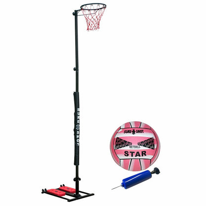 Sure Shot 10ft (3.05 m) Easistore Netball Goal in Black/Red with Padding