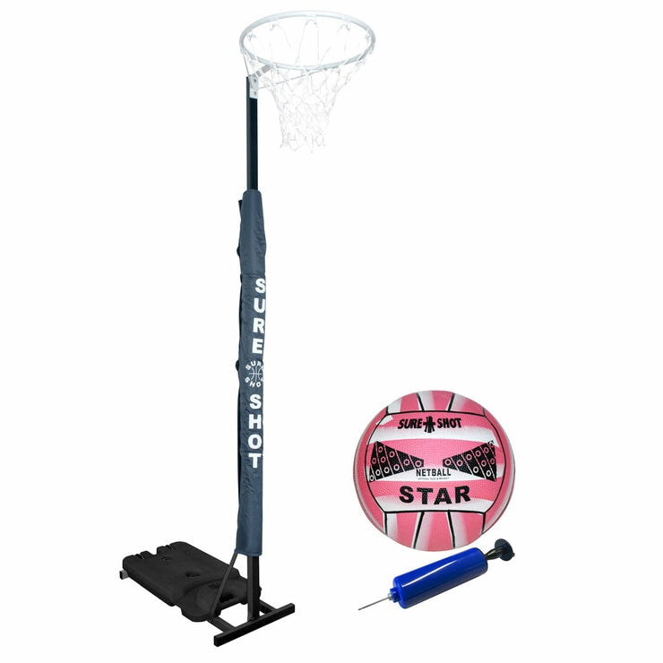Sure Shot 10ft Easiplay Junior Netball Unit in Grey with Padding (5-12 Years)