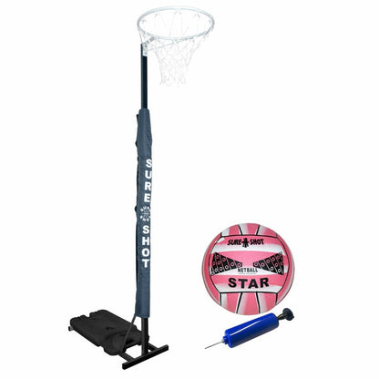 Sure Shot 10ft Easiplay Junior Netball Unit in Grey with Padding (5-12 Years)