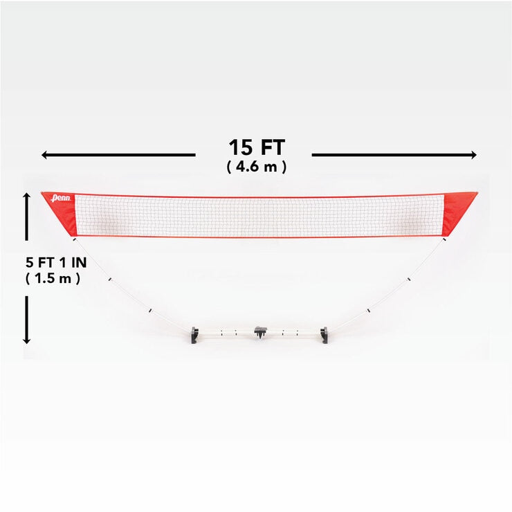 Penn Premium Easy Setup Badminton Set with 4 Rackets and 2 Shuttlecocks