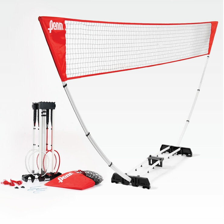 Penn Premium Easy Setup Badminton Set with 4 Rackets and 2 Shuttlecocks