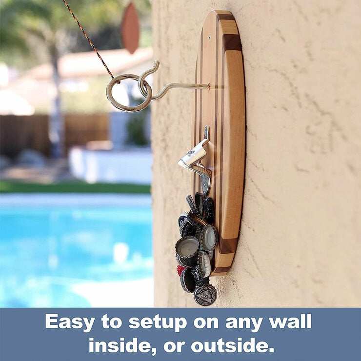 Vivere Hook and Ring Game with Bottle Opener & Magnetic Cap Catch (2 Pack)