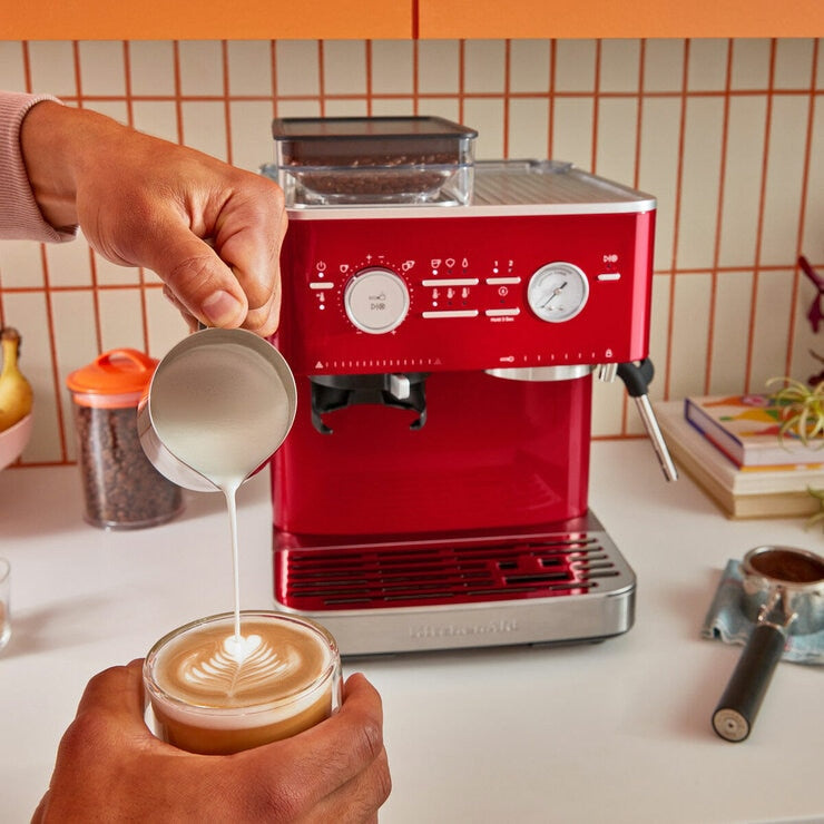 KitchenAid Semi Auto Espresso Machine With Burr Grinder, 5KES6551BCA