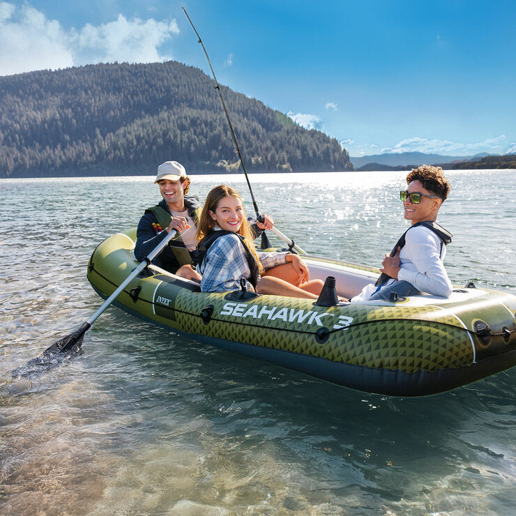 Intex Seahawk 3 Person Inflatable Boat Set