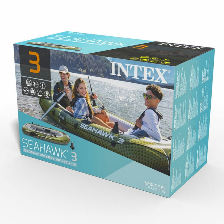 Intex Seahawk 3 Person Inflatable Boat Set