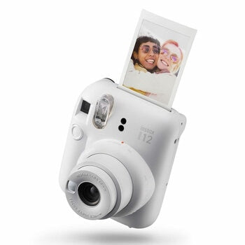 FujiFilm Instax Mini 12 (Clay White) with 10 Shot Film Pack (Stone Grey)