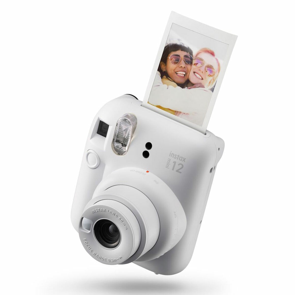 FujiFilm Instax Mini 12 (Clay White) with 10 Shot Film Pack (Stone Grey)