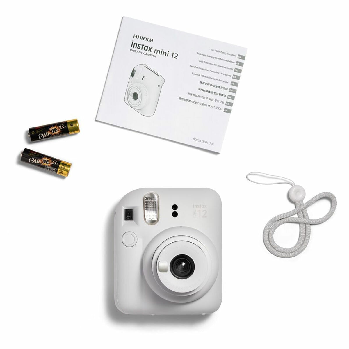 FujiFilm Instax Mini 12 (Clay White) with 10 Shot Film Pack (Stone Grey)