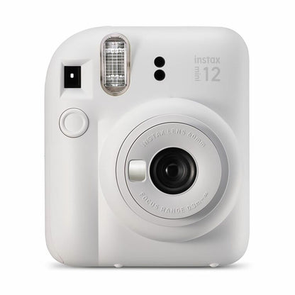 FujiFilm Instax Mini 12 (Clay White) with 10 Shot Film Pack (Stone Grey)