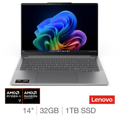 Lenovo IdeaPad Pro 5 Laptop, 14 Inch Copilot+ PC Ryzen AI 7 32GB/1TB, 83JL001LUK