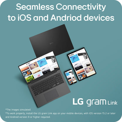 LG Gram 16 Inch Laptop, Intel Core Ultra 7, 16GB RAM 512GB SSD, 16Z90TL-G.AU75A1