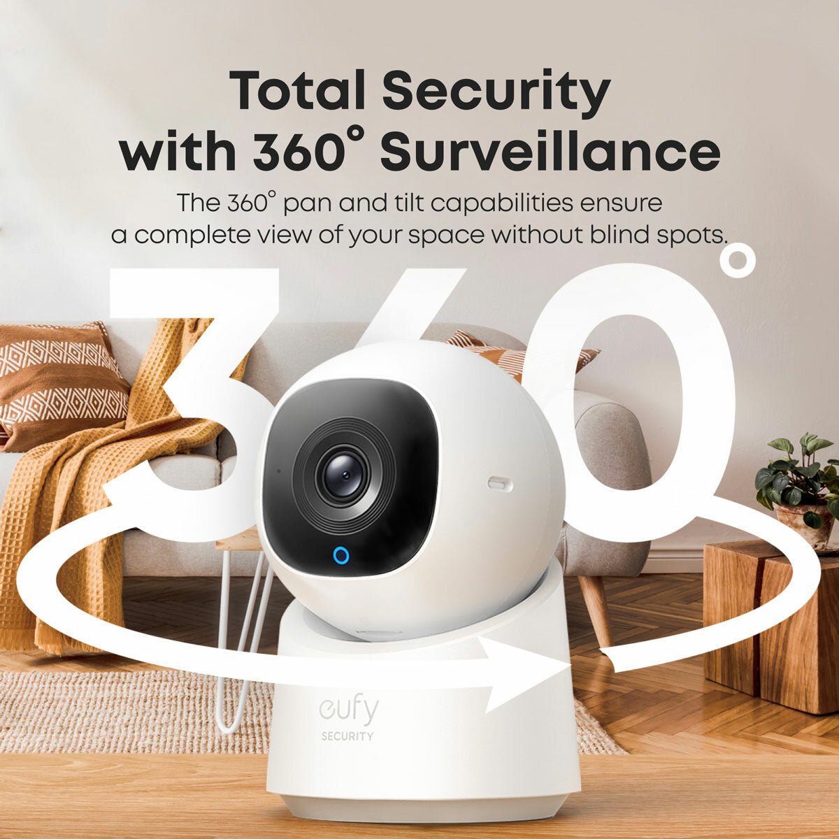 eufy C220 2K Pan-Tilt Smart Indoor Camera 3 Pack - No Monthly Fees