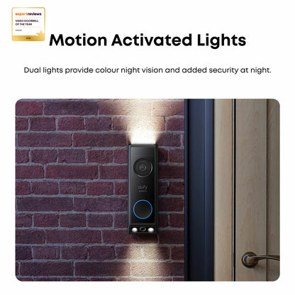 eufy E340 2K Dual Cameras Smart Video Doorbell with Chime - No Monthly Fees