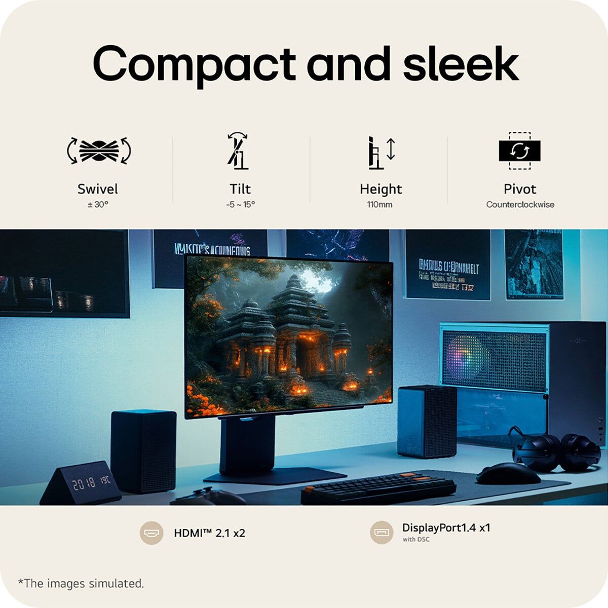 LG UltraGear 27 Inch QHD 280Hz OLED Gaming Monitor