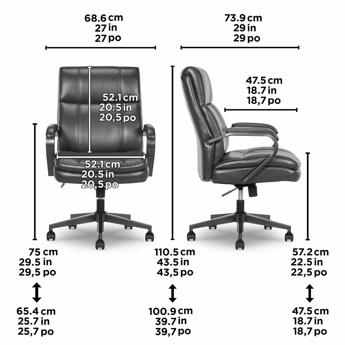 True Innovations Mid Back Managers Chair