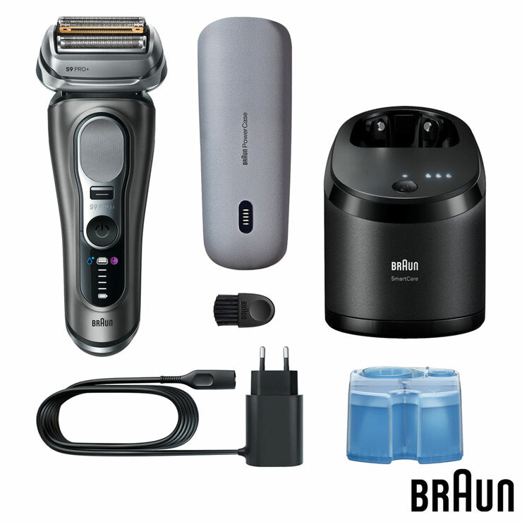 Braun 9675cc Series 9 Pro Shaver with Cleaning & Power Case in Grey