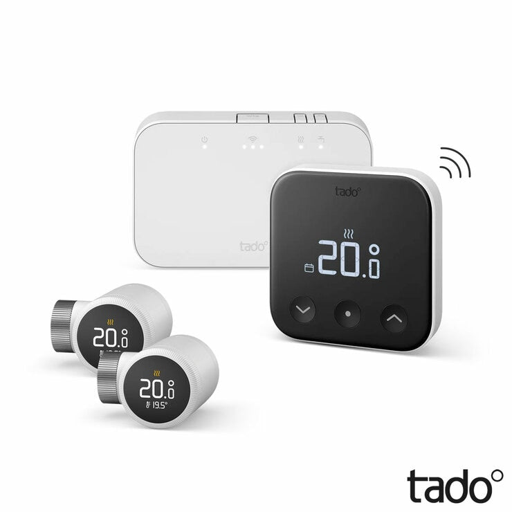 Tado Wireless Smart Thermostat Multi Room Starter Kit & 2 Thermostatic Valves
