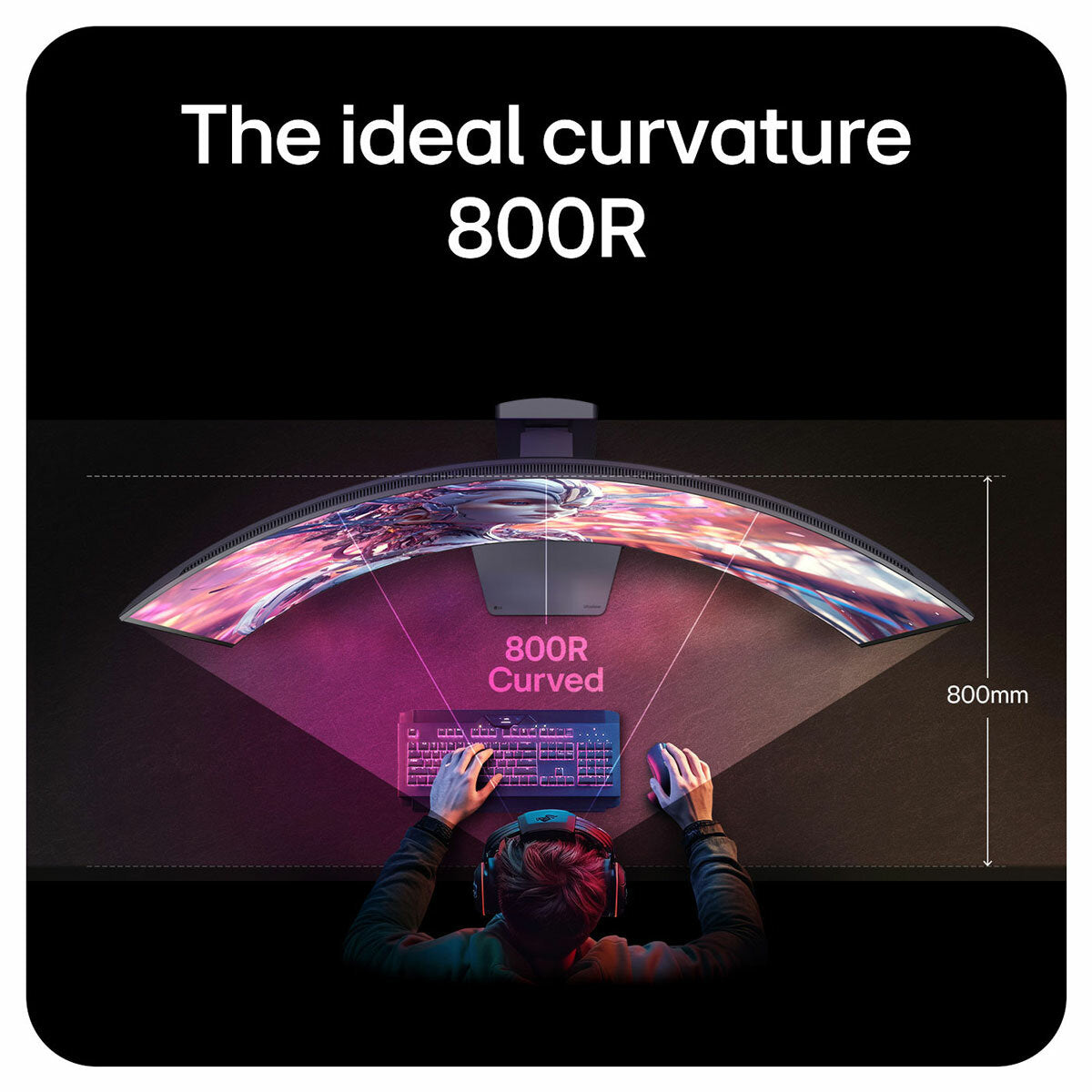 LG UltraGear 45 Inch Gaming Monitor, 165Hz WUHD Curved OLED, 45GX950A-B.AEK