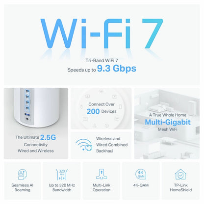 TP-Link Deco BE65 Tri-Band WiFi 7 Mesh System, BE9300