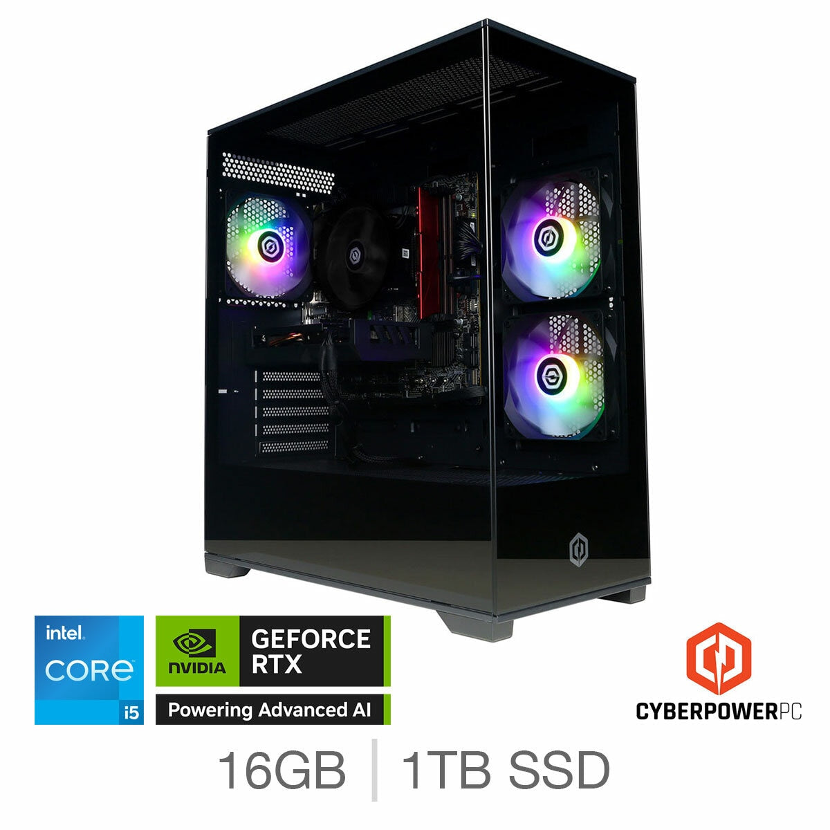 Cyberpower Gaming Desktop PC, Intel Core i5, 16GB RAM,1TB SSD NVIDIA RTX 5060Ti