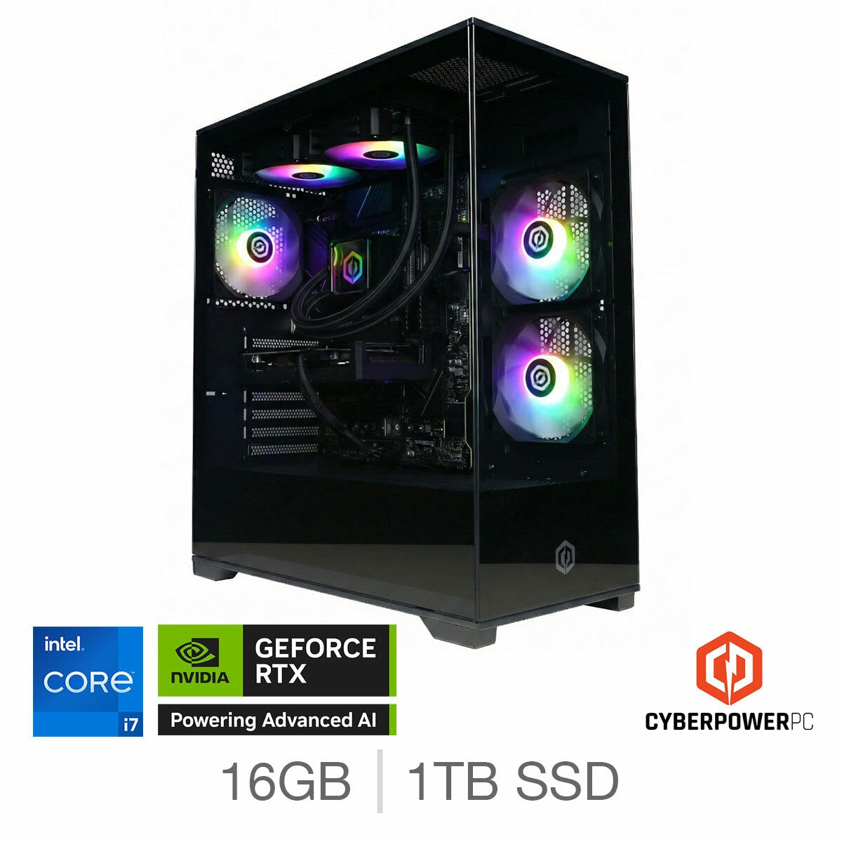 CyberPower Gaming Desktop PC, Intel Core i7, 16GB RAM, 1TB SSD, NVIDIA RTX 5070