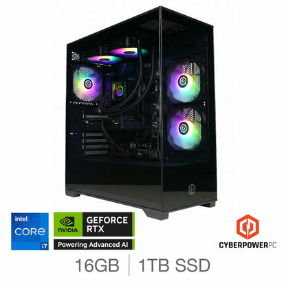 CyberPower Gaming Desktop PC, Intel Core i7, 16GB RAM, 1TB SSD, NVIDIA RTX 5070