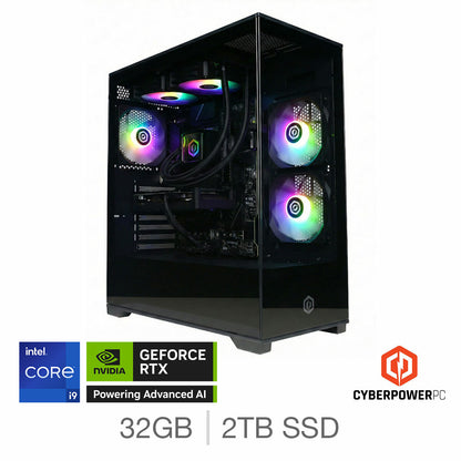 CyberPower Gaming Desktop PC, Intel Core i9, 32GB RAM, 2TB SSD, NVIDIA RTX 5080