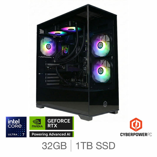 CyberPower Gaming Desktop PC, Intel Core Ultra 7, 32GB RAM, 1TB SSD, RTX 5070Ti