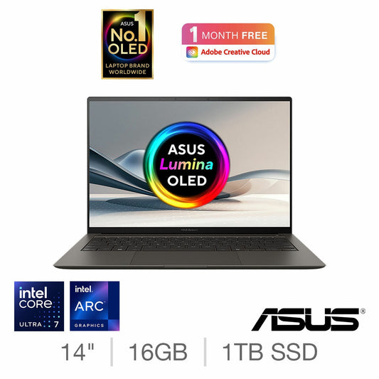 ASUS Zenbook S14 Laptop, 14 Inch OLED, Ultra 7 16GB RAM 1TB SSD, UX5406SA-PZ040W