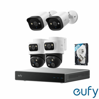 Eufy S4 NVR Security System with 2xPOE S4 Bullet-PTZ Cam & 2xPOE E40 Bullet Cam