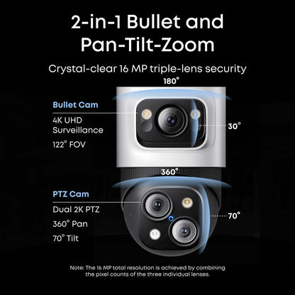 Eufy S4 NVR Security System with 2xPOE S4 Bullet-PTZ Cam & 2xPOE E40 Bullet Cam