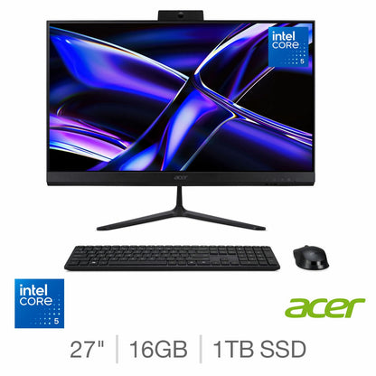 Acer C27-B All in One Desktop PC, Intel Core 5, 16GB RAM, 1TB SSD, 27 Inch